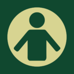 Icon of a person on a green background.