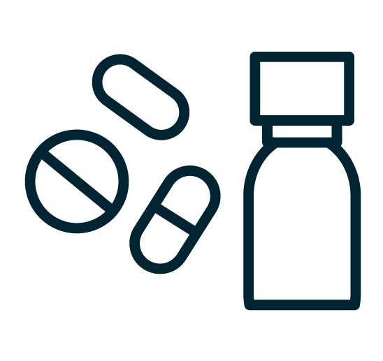 illustration of pill bottle next to pills
